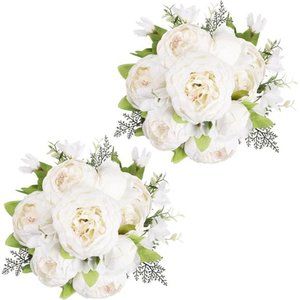 2Pcs Artificial Peonies FakeFlowers for Decoration,Faux Peony Silk Flower Floral